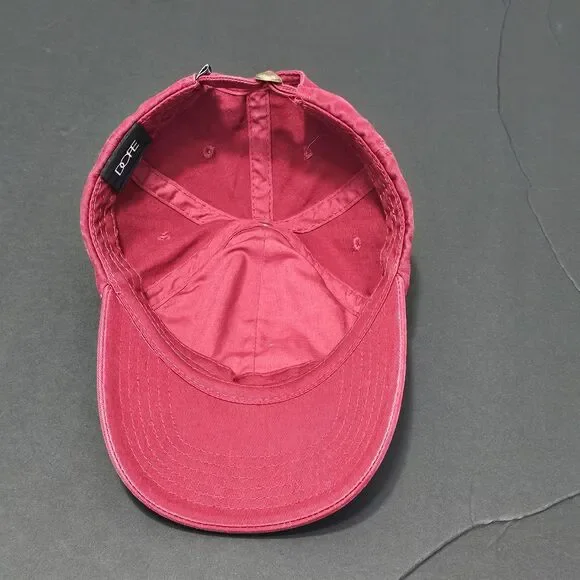 Official DOPE Brand Script Logo Strapback Hat Baseball Cap Red - Picture 5 of 7